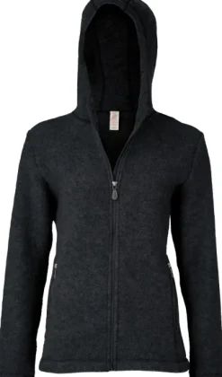 Engel Jacke mit Kapuze Merino Wollfleece Damen