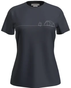 Icebreaker Womens Tech Lite SS Tee Single Line Camp