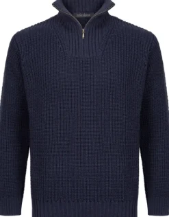IrelandsEye Reefer Ribbed Zip Neck Sweater Men
