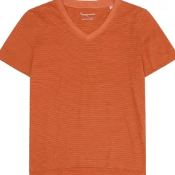 KnowledgeCotton Apparel Striped V-Neck T-Shirt Women