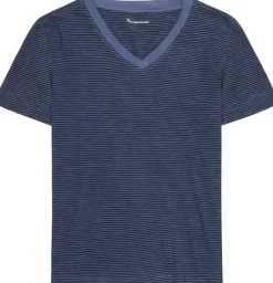 KnowledgeCotton Apparel Striped V-Neck T-Shirt Women