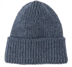Leuchtfeuer Strickm&uuml;tze mit Umschlag mit Alpaka Uni